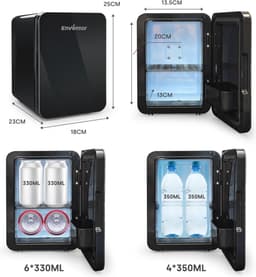 Mini koelkast 4 liter - Draagbare koelkast voor 6 blikjes, mini koeler en warmer voor slaapkamer, auto en reizen — thumbnail 5
