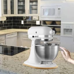 Bamboe Glijplank voor Keukenmachines 4.5-5 Qt - Verplaatsbare Onderlegger voor Roermachines — thumbnail 4