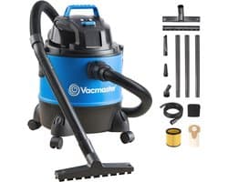 Multifunctionele Stofzuiger met Stopcontact en Blaasfunctie - 1250 W, 20 Liter, Geschikt voor Werkplaats