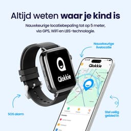 Qlokkie Kiddo Explore - GPS horloge kind - Smartwatch kinderen - GPS tracker kind met nauwkeurige locatiebepaling - GPS horloge kind met simkaart - Stel veilige zones in - SOS functie - Whatsapp - Zwart — thumbnail 3