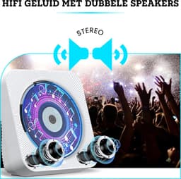 Somstyle 6-in-1 CD Speler met Speaker - Bluetooth - Met USB & Micro SD Ingang - Fm Radio - CD / CD-R / CD-RW - MP3 - Wit — thumbnail 3