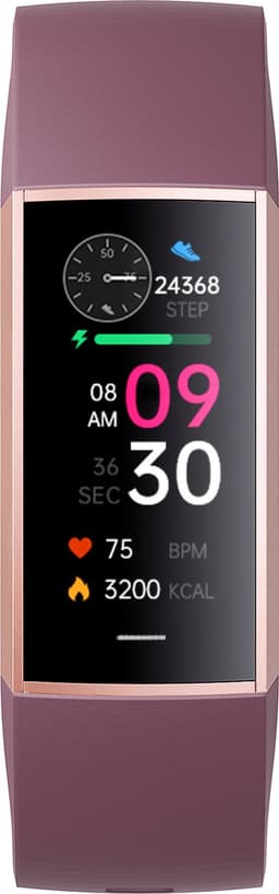 Kiraal Horizon - Stappenteller - Activity Tracker - Temperatuurmeter - Bloeddrukmeter - Hartslagmeter - Smartwatch - Horloge - Dames - Nederlandse Handleiding - Lila Paars — thumbnail 2