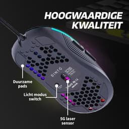 DINTO® Gaming Muis - Lichtgewicht - 7200 DPI - RGB - Game Muis - Optische — thumbnail 5