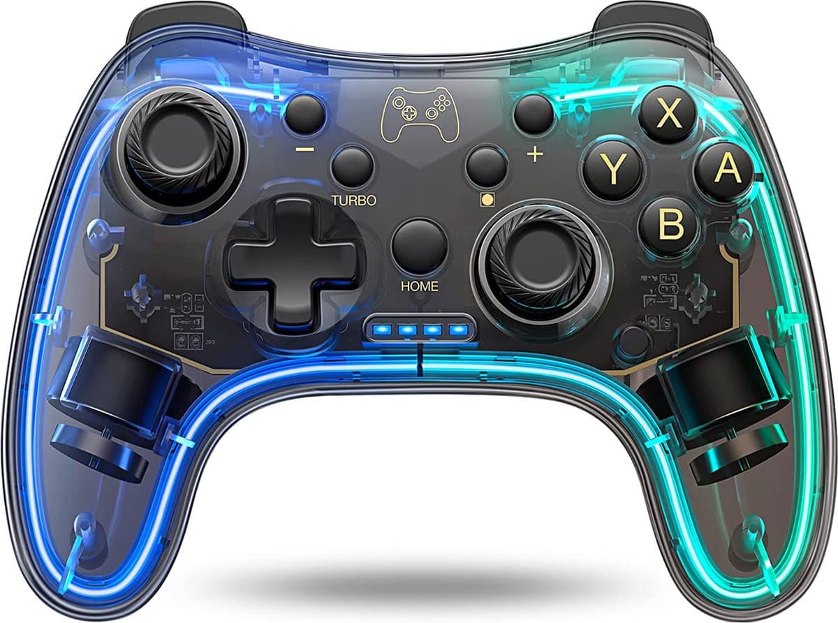 Phreeze Pro Controller Draadloos - Turbo Knop - Macro Knop - Transparant - RGB Verlichting - Instelbaar via APP - Geschikt voor Nintendo Switch — afbeelding 1