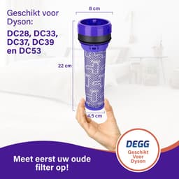 DEGG® - Pre Filter Geschikt voor Dyson DC39, DC37, DC33, DC28C en DC53 - Motorfilter - Stofzuigerfilter - Wasbaar - Premium Kwaliteit - 2 STUK(S) — thumbnail 4