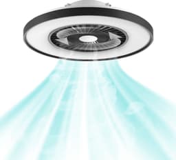 Proventa 3D Air Plafondventilator met Lamp - Ø 60 cm - 4000K Dimbaar - Afstandsbediening - Zwart/wit — thumbnail 3