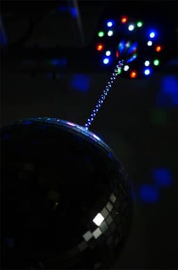 Spiegelbol motor - Fuzzix MBW18LED - Batterij discobal motor met LED's — thumbnail 5