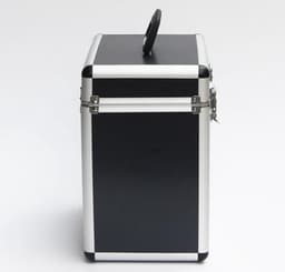 Platenkoffer voor 50 stuks LP vinyl platen afsluitbaar zwart — thumbnail 4