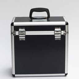 Platenkoffer voor 50 stuks LP vinyl platen afsluitbaar zwart — thumbnail 5
