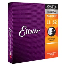 Elixir Nanoweb - Akoestische Gitaarsnaren - 80/20 Brons - Custom Light - Langdurige Toon - Coating Tussen De Wikkelingen - .011-.052 — thumbnail 1