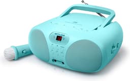 Muse MD-203KB - Boombox met radio/CD-speler en microfoon, kids, lichtblauw — thumbnail 3