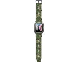 Belesy® Covert - Smartwatch Heren –Horloge – Navigatie - Stappenteller – Calorieën - Hartslag – Sporten - Je eigen foto als wijzerplaat - Kleurenscherm - Full Touch – Groen camouflage – Siliconen - Moederdag — thumbnail 3