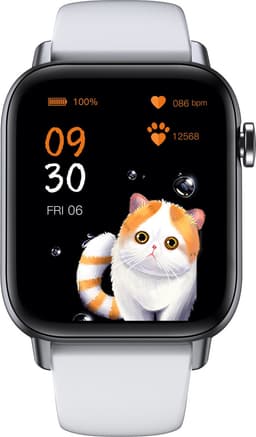 SAMTECH Smartwatch - Heren & Dames – horloge – met HD Touchscreen - Stappenteller, Calorie Teller, Slaap meter – Zwart Wit — thumbnail 2