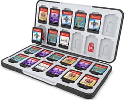 Casecentive - 24-in-1 Game Card Case geschikt voor Nintendo Switch - Premium beschermhoes - Nintendo SD kaart houder - Silicone slots - Nintendo Switch Accessoires - zwart — thumbnail 1