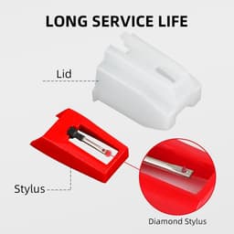 Platenspeler Naalden - Naald - 4 Stuks - Reserve Naalden - Rood Platenspeler Naald - Pick-up Naald - Universele Draaitafel Naald - Vinyl Platenspeler Accessoires - Vervangingsnaald — thumbnail 2
