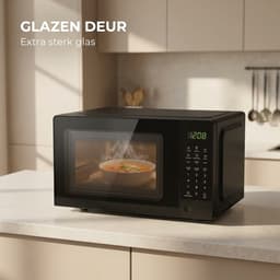 Magnetron 20L - Solo Magnetron 1100W Zwart - 6 Automatische Programma's - Ontdooifunctie - Kinderbeveiliging - LED Display - Draaiplateau — thumbnail 2