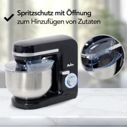 Keukenmachine met 5 liter kom - 1000W - Zwart - Inclusief accessoires — thumbnail 3