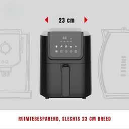 REN® Airfryer xl - Airfryer xxl - Heteluchtfriteuse - Zwart - 40cm x 23cm x 29cm — thumbnail 5