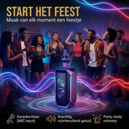 VolkanoX Partybox Thermix - Bluetooth Speaker 300W - Muziek Box - LED Verlichting - TWS Koppelbaar - Zwart — thumbnail 5