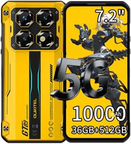OUKITEL WP60 Rugged Smartphone 5G - 36GB RAM - 512GB ROM - 7,2 inch 120Hz - 10000mAh 33W - 108MP Camera - Dual SIM - Android 15 - NFC GPS - Geel — thumbnail 1