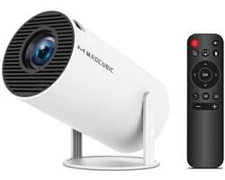 VIEMAE Beamer - Projector - Full HD - Wifi - Bluetooth - 290 ANSI - Android - 180° draaibare projectie - Ingebouwde HI-Fl - Wit