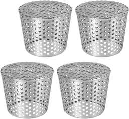 Set van 4 RVS Afvoerbuizen Beschermers 90-110 mm - Bladfilter voor Buiten, Terras en Plat Dak — thumbnail 1
