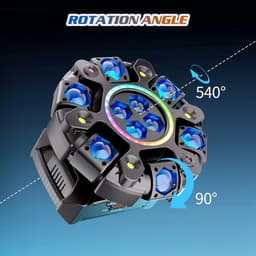 Velori Moving Head Stage Light 150W - RGBW DJ Verlichting met Honeycomb Beam Effect - DMX512 Podiumverlichting - 6 Armige Beam Moving Head - Strobe Disco Lamp — thumbnail 3