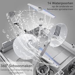 Mini Vaatwasser 43 cm - Tafelvaatwasser met en Zonder Wateraansluiting - Compacte Vaatwasser voor 4 Couverts, Camping, Keuken en Appartement — thumbnail 5