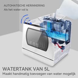 Mini Vaatwasser 43 cm - Tafelvaatwasser met en Zonder Wateraansluiting - Compacte Vaatwasser voor 4 Couverts, Camping, Keuken en Appartement — thumbnail 4