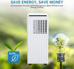 Mobiele airco 7000 BTU 3-in-1 – 36L/dag – 2 standen – 24U timer – Afstandsbediening – Ideaal voor slaapkamer, kantoor — thumbnail 3