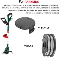 Dailygoods- Spoel met Deksel - Geschikt voor Parkside PRTA 20-Li A1/B1/B2/C3 - Lijndiameter 1,6 mm - Lijnlengte 8,3 m - Spoelmaat 65 x 24 mm - Cover Grootte 80 x 35 mm - Grasmaaier Spoel — thumbnail 2