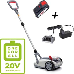 Accu Grasmaaier - Handmaaier Mulchfunctie - Kleine Gazons Onderhouden - Borstelloze Motor - 21 cm Maaibreedte - Grijs Rood — thumbnail 2