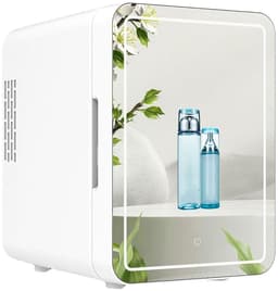 EAFC Skincare Fridge - Mini Koelkast - Make-up Koelkast met Spiegel - Beauty Fridge met Spiegel en 3 Standen Ledverlichting - Cosmetica - 4 Liter — thumbnail 1