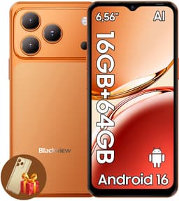 Blackview WAVE 7C Smartphone - 4G AI - DUAL SIM - 16GB RAM - 64GB ROM - Android 16 Telefoon - 6,56 inch - 5000mAh - GPS - Oranje — thumbnail 1