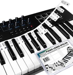 What's Goods - Afneembare siliconen piano toetsenwijzer - Piano (muzieknoten) leren spelen - 88 toetsen - Piano stickers - Zonder kleur wit — thumbnail 1
