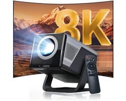 Allero Mini Beamer - AI Smart Projector - 1000 ANSI - 8K - Automatische Focus - Thuisbioscoop - 1080P - Beamer - Projectiescherm