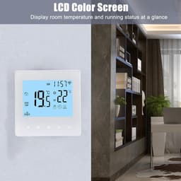 Thermostaat vloerverwarming - Temperatuurregelaar Slimme Thermostaat - Energie Besparen - Wifi en Bluetooth Connectiviteit - 86 x 86 mm - Wit — thumbnail 3