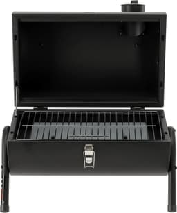 Compacte Houtskoolbarbecue met Deksel - Tafelbarbecue & Reisbarbecue - Dubbel Chroom-Plated Grillrooster (34 x 21 cm) - Met Ventilatieschuif & Houten Handgreep - Zwart — thumbnail 3