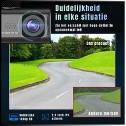 Aurixi® Dashcam voor Auto voor en Achter - Achter Draadloos - HD Night Vision - Zwart- 10cm x 30cm x 5cm — thumbnail 3