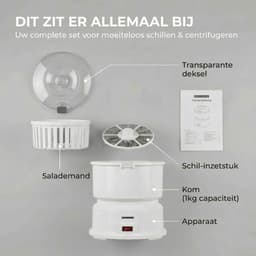Melissa Elektrische Aardappelschiller - 85W - Aardappelschrapmachine met slacentrifuge - 16220008 - Wit — thumbnail 4
