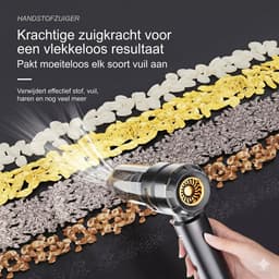 OPTIMERA® 2-in-1 Auto Stofzuiger PRO - Zuigen & Blazen - Kruimeldief - 7 Opzetstukken - Oplaadbaar - Handstofzuiger - Air Duster - Zwart — thumbnail 5