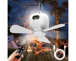 Verte Camping Plafondventilator met Afstandsbediening - Wit - Woonkamer | Slaapkamer | Keuken | Tent