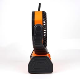 Draagbare campingventilator met hoge capaciteit, afstandsbediening, verlichting, dubbele haken en grote luchtstroom – Ventilator, los apparaat, draadloos, batterijloos, draagbaar (oranje). — thumbnail 3