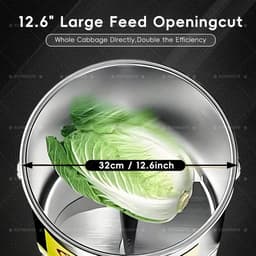 Groentesnipperaar Keuken - Voerhakselaar Machine - Voer Bereiden - Roestvrij Staal - 120 kg Per Uur - Zilver — thumbnail 5