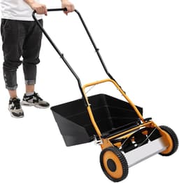 Handgrasmaaier - Loopmaaier Gazonmaaier - Gazon Onderhouden - Milieuvriendelijk Maaien - 16 inch - Oranje Zwart — thumbnail 5