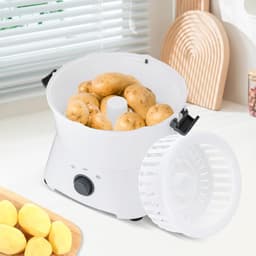 Elektrische Aardappelschiller - Aardappelschilmachine Groentenwasser - Snel Groenten Schillen - Grote Capaciteit 0.8kg - 23.6 x 28.3 cm - Wit — thumbnail 2