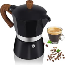 Aluminium Moka-pot voor 3 kopjes – Klassieke Italiaanse espressomaker voor op het fornuis – Geschikt voor Italiaanse en Cubaanse koffiebereiding – Voor thuis en op de camping – 150 ml (5 oz) — thumbnail 1