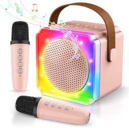 Karaoke Set voor Volwassenen en Kinderen – met 2 Microfoons – Bluetooth‑Speaker – Draagbaar Model – LED‑Verlichting — thumbnail 1