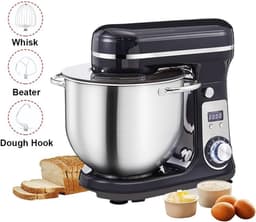Keukenmixer - Standmixer Garde - Bakken en Koken - Krachtige Stille Motor - 6 Liter Kom - Zwart — thumbnail 3