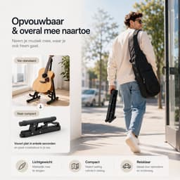 BOTC Universele gitaarstandaard - Opvouwbare Gitaren Standaard - Gitaarstandaard Elektrisch Akoestisch -Zwart — thumbnail 5